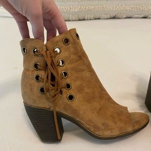 Open toe booties